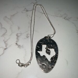 Vintage Silver Spoon Texas Pendant Necklace